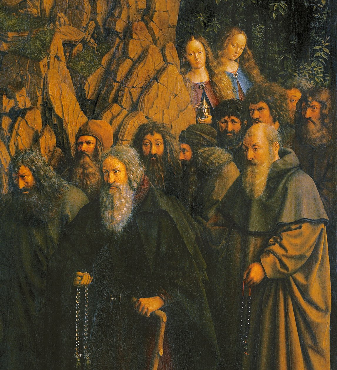 A remeték Szent Kristóf vezetésével a genti oltár jobb oldaláról alkotó: Jan van Eyck