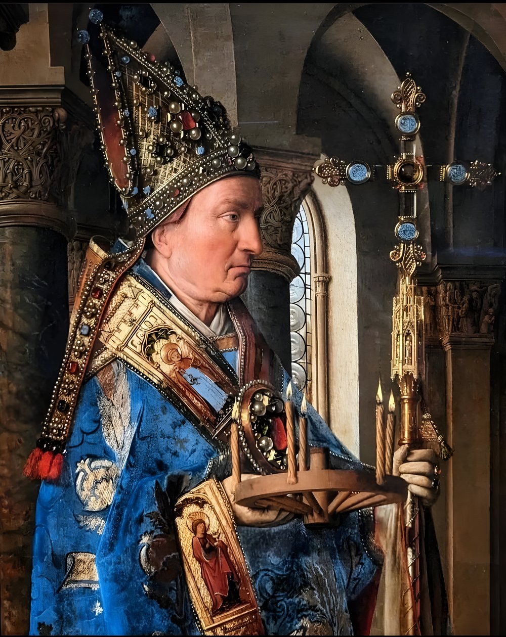 Szűz és gyermeke van der Paele kanonokkal alkotó: Jan van Eyck
