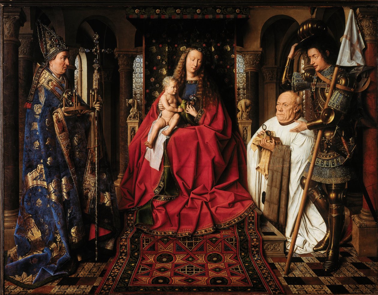 Szűz és gyermeke van der Paele kanonokkal alkotó: Jan van Eyck