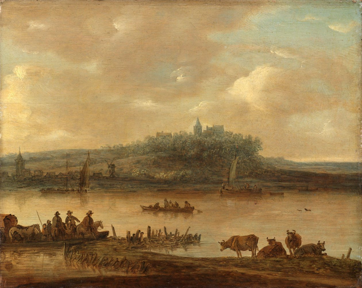 Kilátás a Rajnára és az Elterbergre alkotó: Jan van Goyen (manner of)