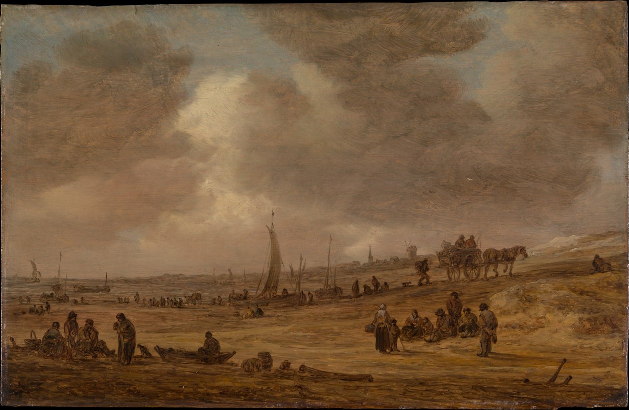 Egy strand halászhajókkal alkotó: Jan van Goyen