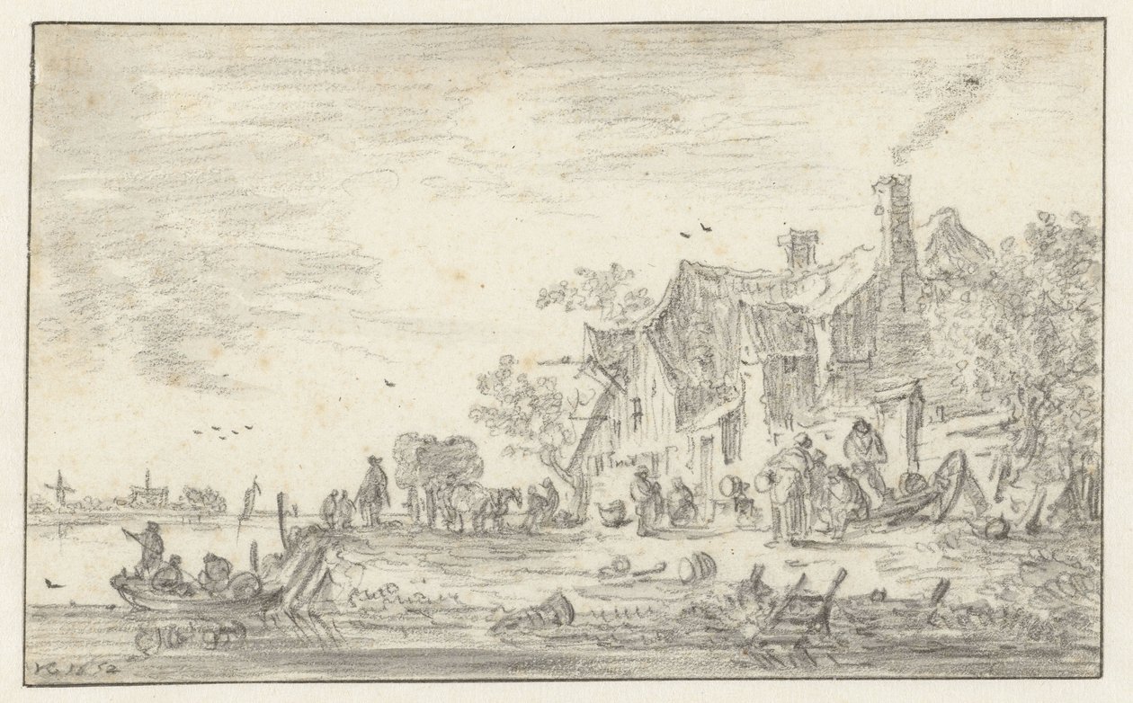 Farm egy folyó partján alkotó: Jan van Goyen