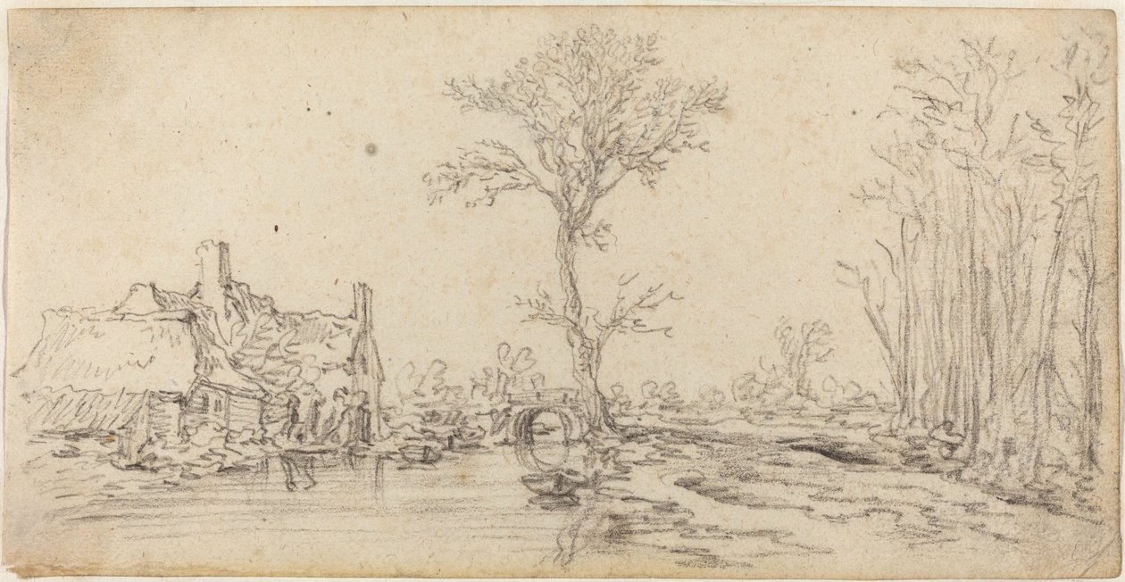 Víkendház folyó mellett alkotó: Jan van Goyen