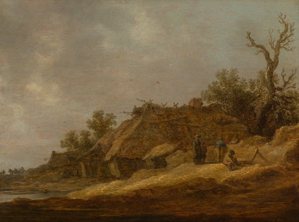 Romos parasztház parasztokkal alkotó: Jan van Goyen