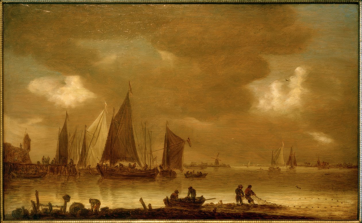 A fogás behozatala az esti hangulatban alkotó: Jan van Goyen