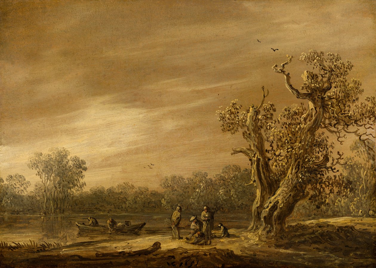 Halászok a tóparton alkotó: Jan van Goyen