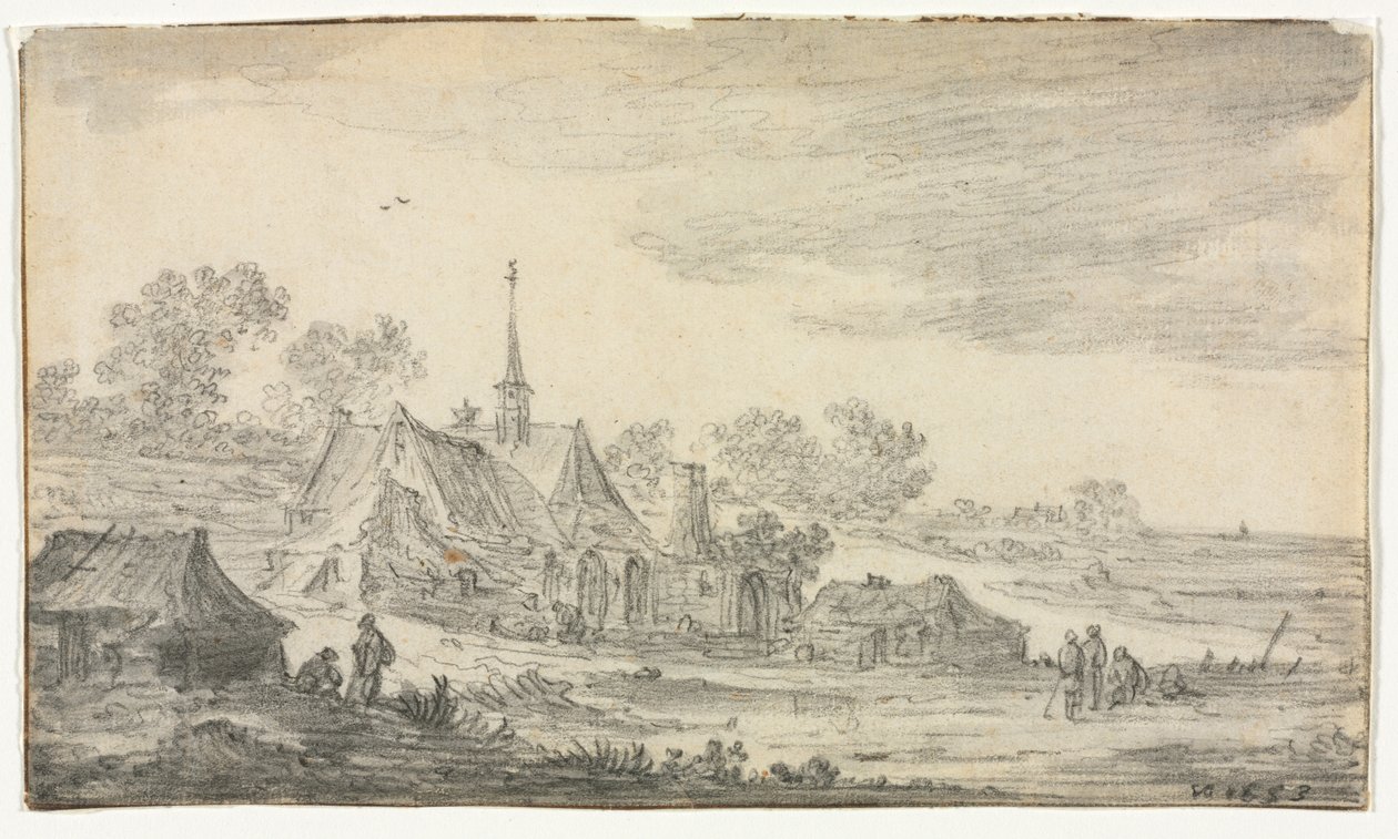 Épületcsoport a tengerparton alkotó: Jan van Goyen