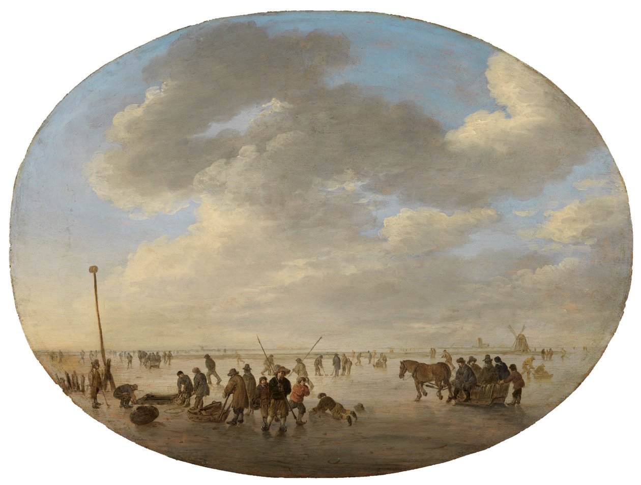 Holland sík táj korcsolyázókkal alkotó: Jan van Goyen