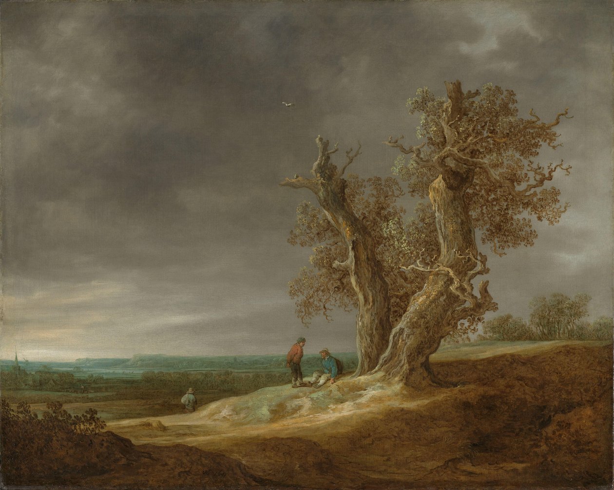 Táj két tölgygel alkotó: Jan van Goyen