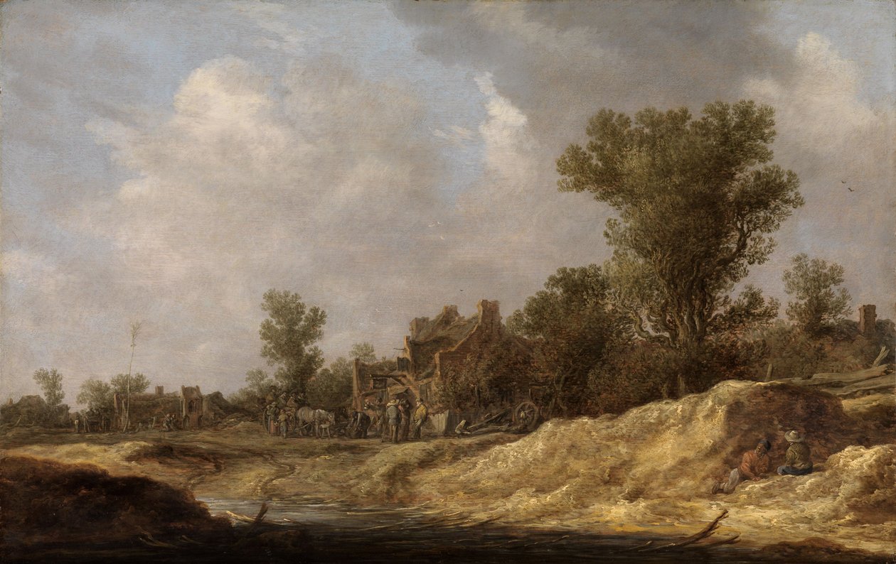 Tájvidék falusiakkal alkotó: Jan van Goyen