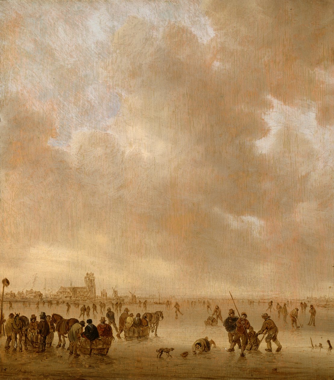 A jégen Dordrecht mellett alkotó: Jan van Goyen