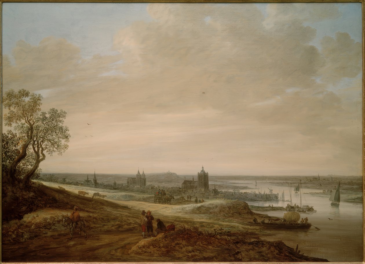 Panorámás táj, kilátással Arnhemre alkotó: Jan van Goyen