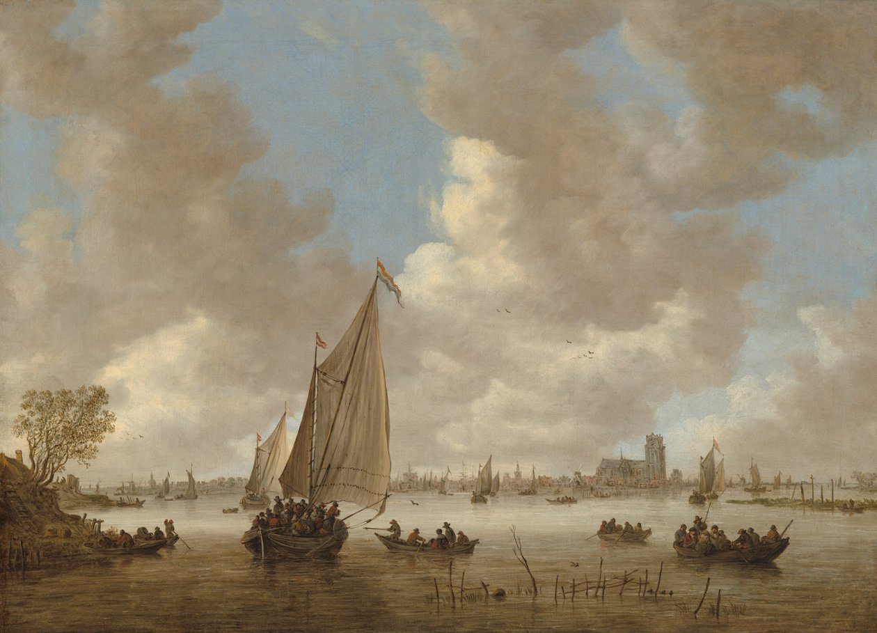 Dordrecht kilátása északról, 1650-es évek eleje. alkotó: Jan van Goyen