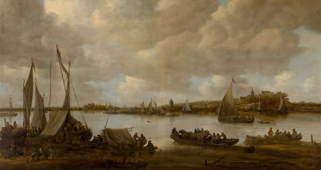 A Rajna látképe Hoog-Elten közelében alkotó: Jan van Goyen