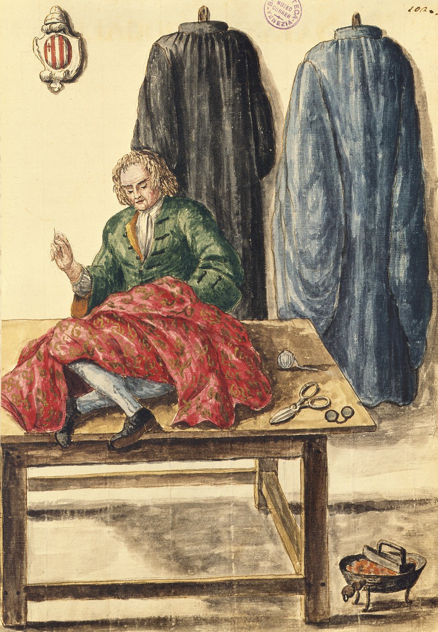 Egy velencei szabó (toll, tinta és wc papíron) alkotó: Jan van Grevenbroeck
