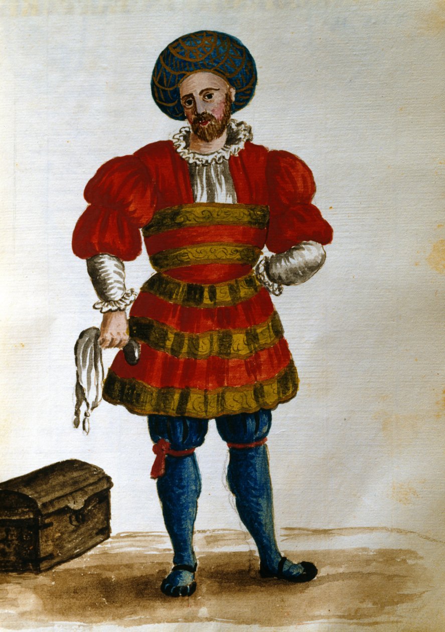 Egy velencei utazó (toll, tinta és WC papíron) alkotó: Jan van Grevenbroeck