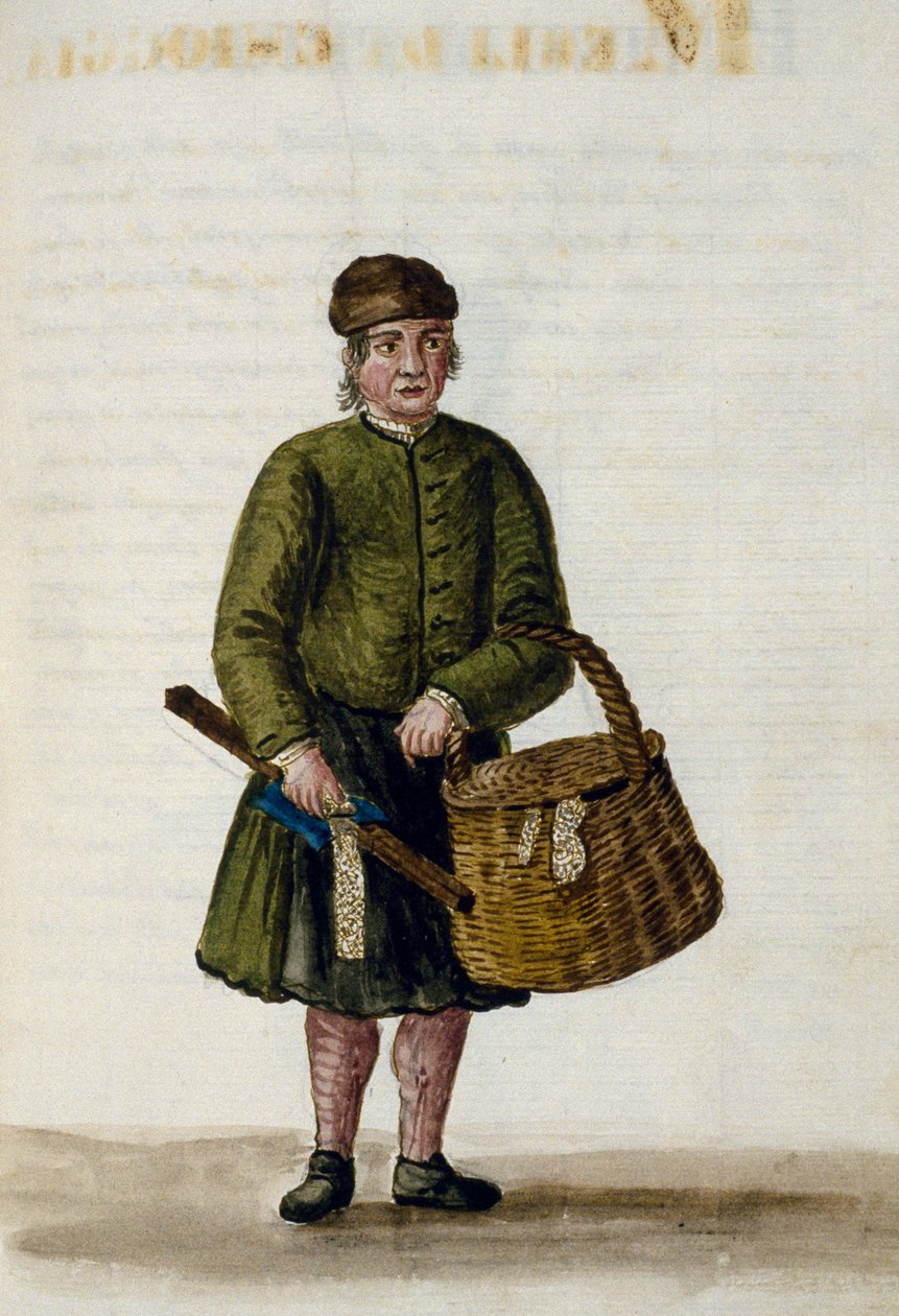 Chioggi csipkeárus, illusztráció velencei ruhák kéziratából, IV. kötet, c 68, Jan Grevenbroeck (1731-1807), akvarell, Olaszország alkotó: Jan van Grevenbroeck