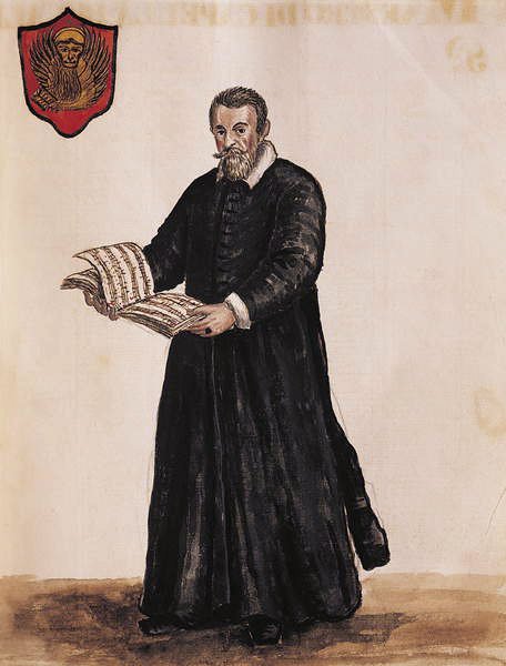 Claudio Monteverdi (toll, tinta és wc papíron) alkotó: Jan van Grevenbroeck