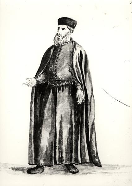 A munkások vezetője a Velencei Arzenálból (akvarell papíron) (f/w fotó) alkotó: Jan van Grevenbroeck