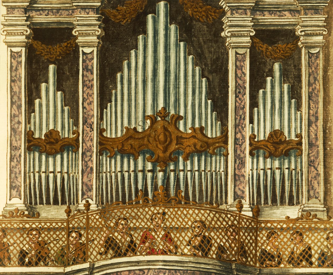Orgona, részlet a putte kantátából, Giovanni Grevembroch. Olaszország alkotó: Jan van Grevenbroeck