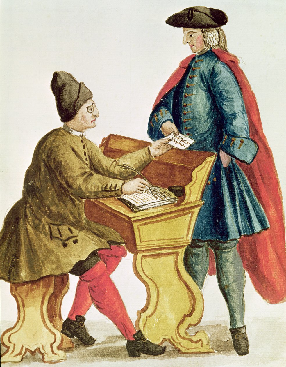 Velencei lottó játék (toll, tinta és WC papíron) alkotó: Jan van Grevenbroeck