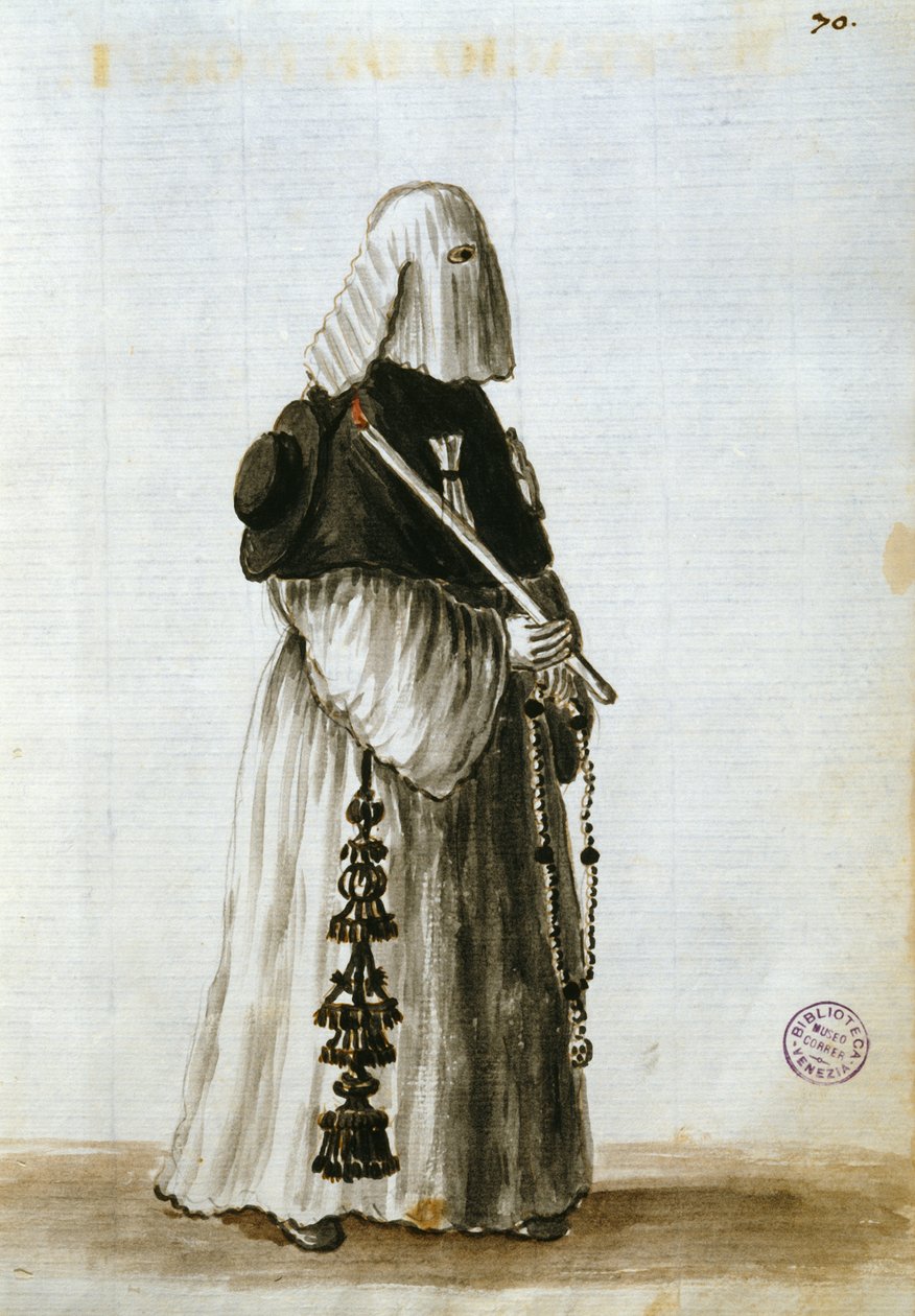 A Halálszenvedés Társasságának köntösei (toll, tinta és WC papíron) alkotó: Jan van Grevenbroeck