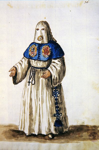 A Keresztszenvedés Együttesének köntösei (toll, tinta és WC papíron) alkotó: Jan van Grevenbroeck