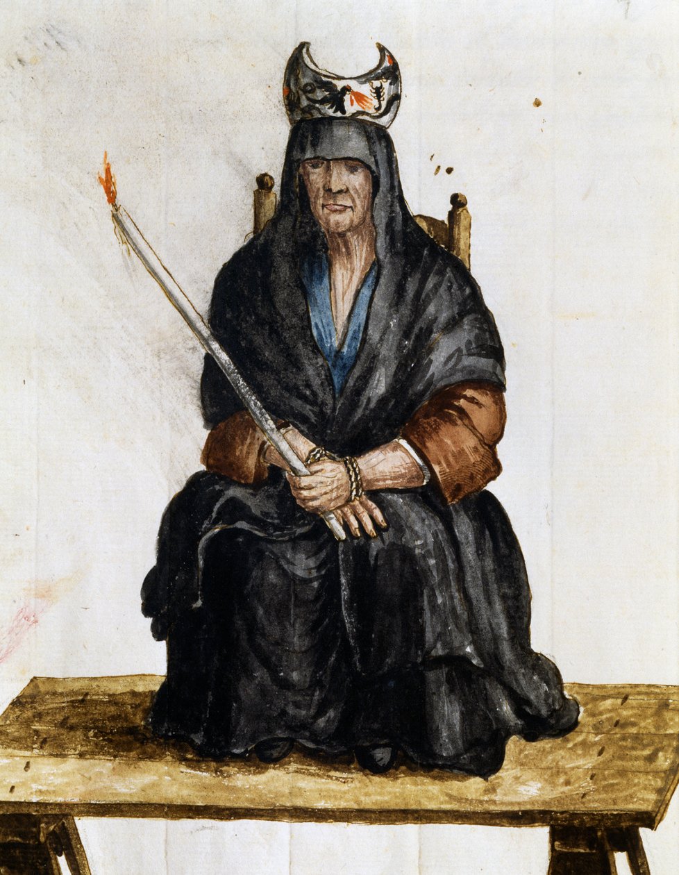 Varázslónő, illusztráció a Szinte minden korú velencei viseletből, szorgalmasan gyűjtötték és festették a 18. században, Giovanni di Grevembroch (1731-1807) alkotó: Jan van Grevenbroeck