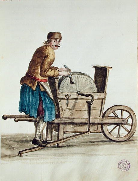 Velencei bicskanyitogató (toll, tinta és wc papírra) alkotó: Jan van Grevenbroeck