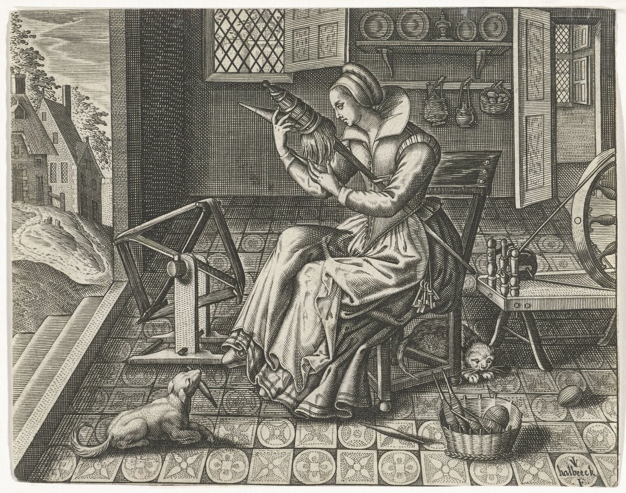Spinster egy belső térben alkotó: Jan van Halbeeck