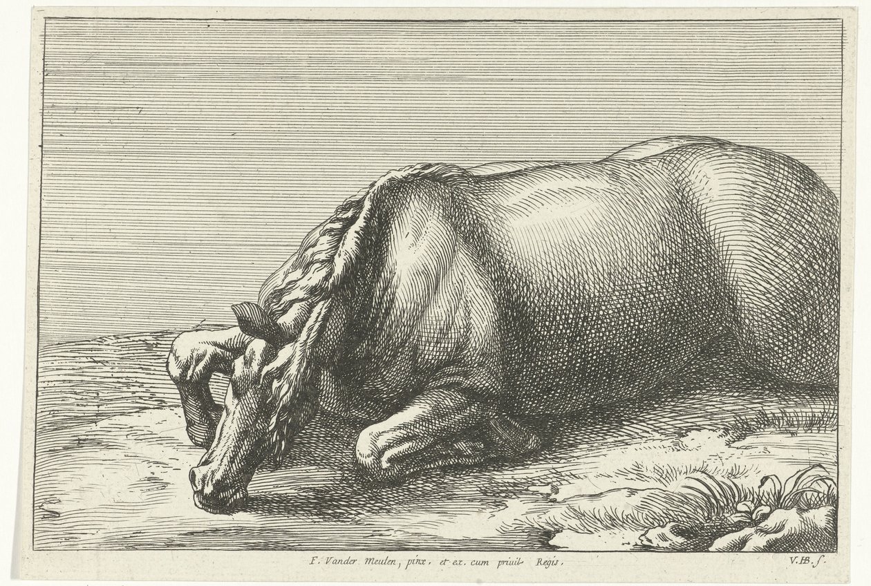 Döglött ló látható a bal oldalon Dead Horses (sorozat címe) alkotó: Jan van Huchtenburg