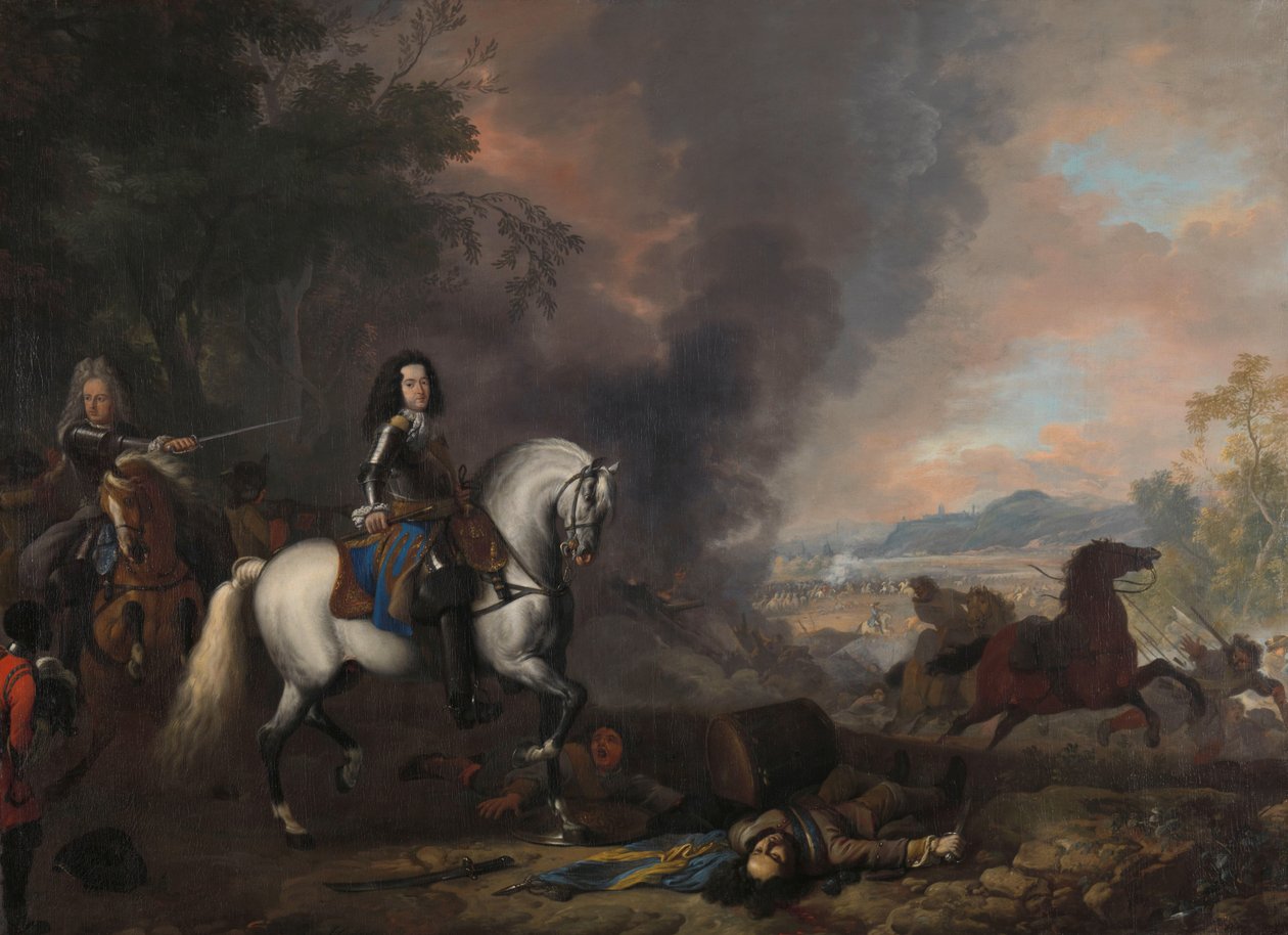 Henrik Kázmér, Nassau-Dietz hercege egy csatában II. Hendrik Kázmér (1657-96), Nassau-Dietz hercege, mint parancsnok egy csatában alkotó: Jan van Huchtenburg