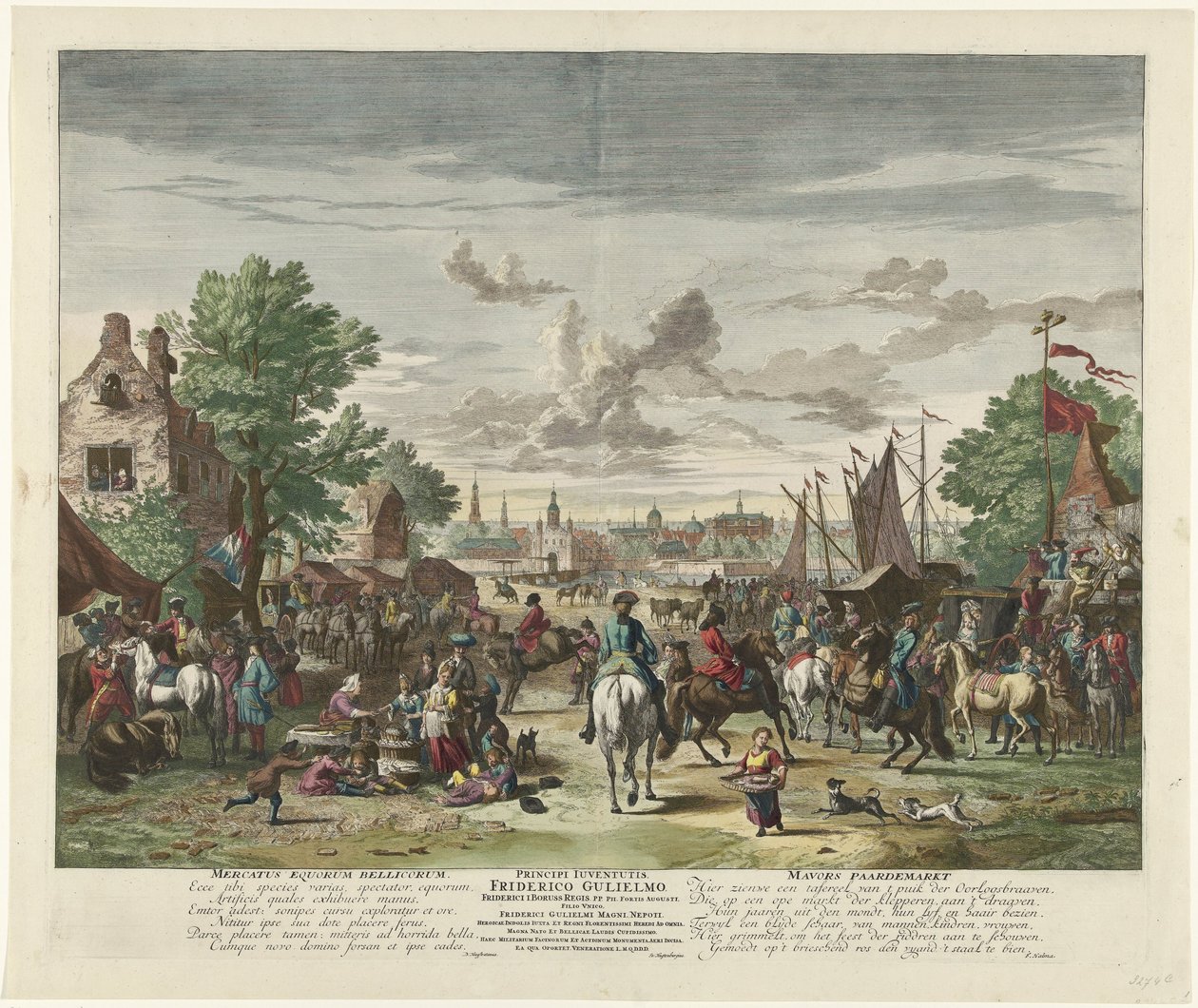 Paardenmarkt, kb. 1702 War Horse Market / Mavors Paardemarkt (cím a tárgyon) alkotó: Jan van Huchtenburg