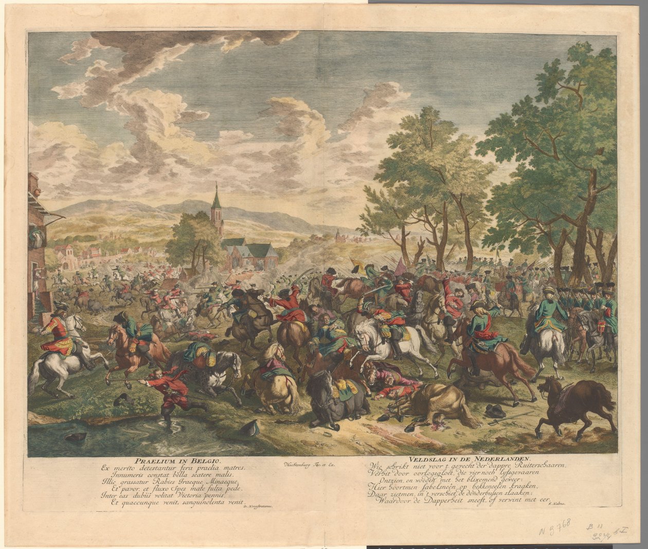 Lovascsata, 1702 körül Praelium Belgiumban / Hollandiai csata (cím a tárgyon) alkotó: Jan van Huchtenburg