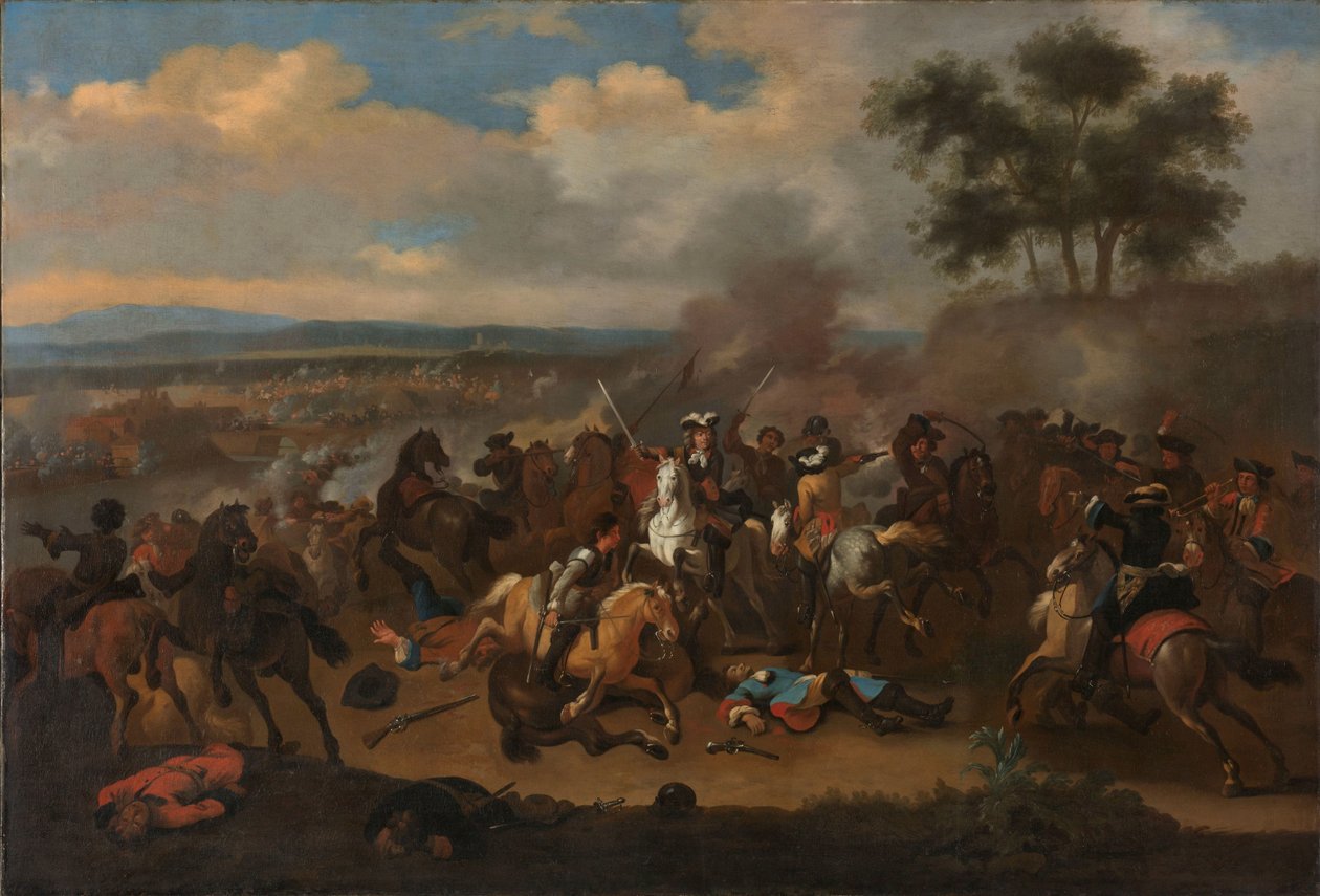 A Boyne-i csata, Írország, II. Jakab és III. Vilmos királyok között, 1690. július 12. alkotó: Jan van Huchtenburg