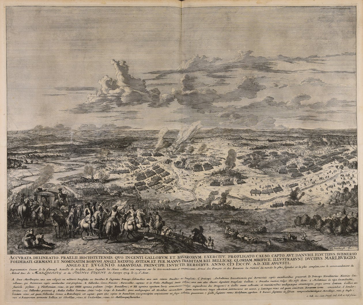 Accurata delineatio praelii Hochstetensis quo ingenti Gallorum et Bavarorum exercitu profligato caeso capto ...  Representation exacte de la fameuse bataille de Hochstet ... alkotó: Jan van Huchtenburgh