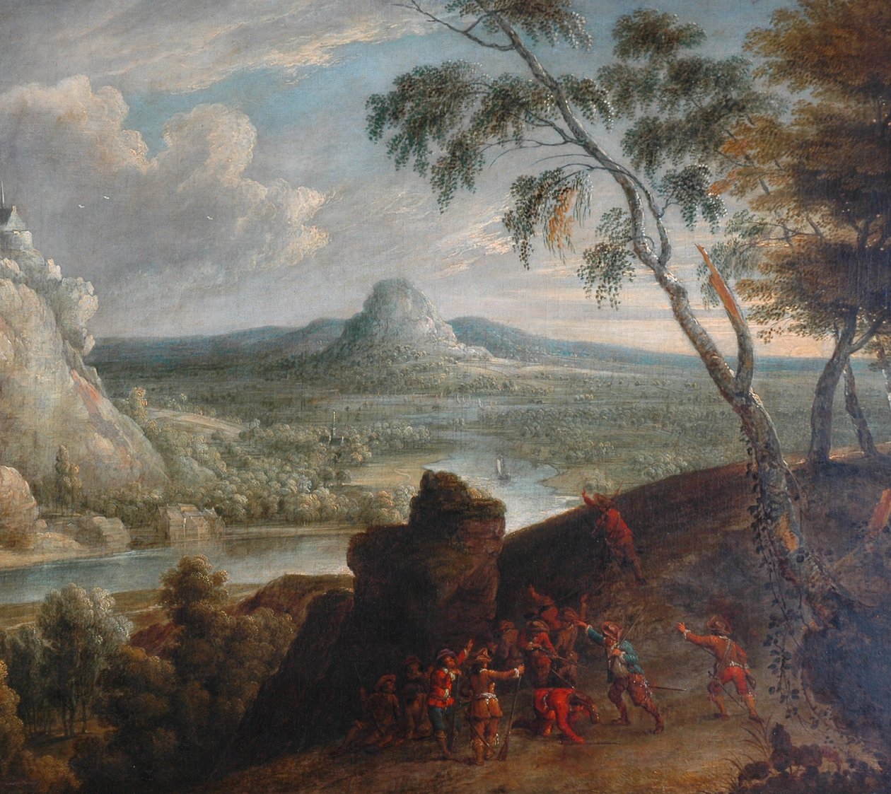Táj Bandittivel a lesben alkotó: Jan van Huchtenburgh