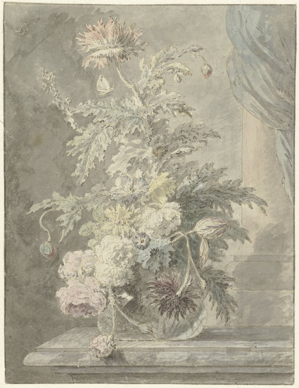 Váza virágokkal alkotó: Jan van Huysum (possibly)