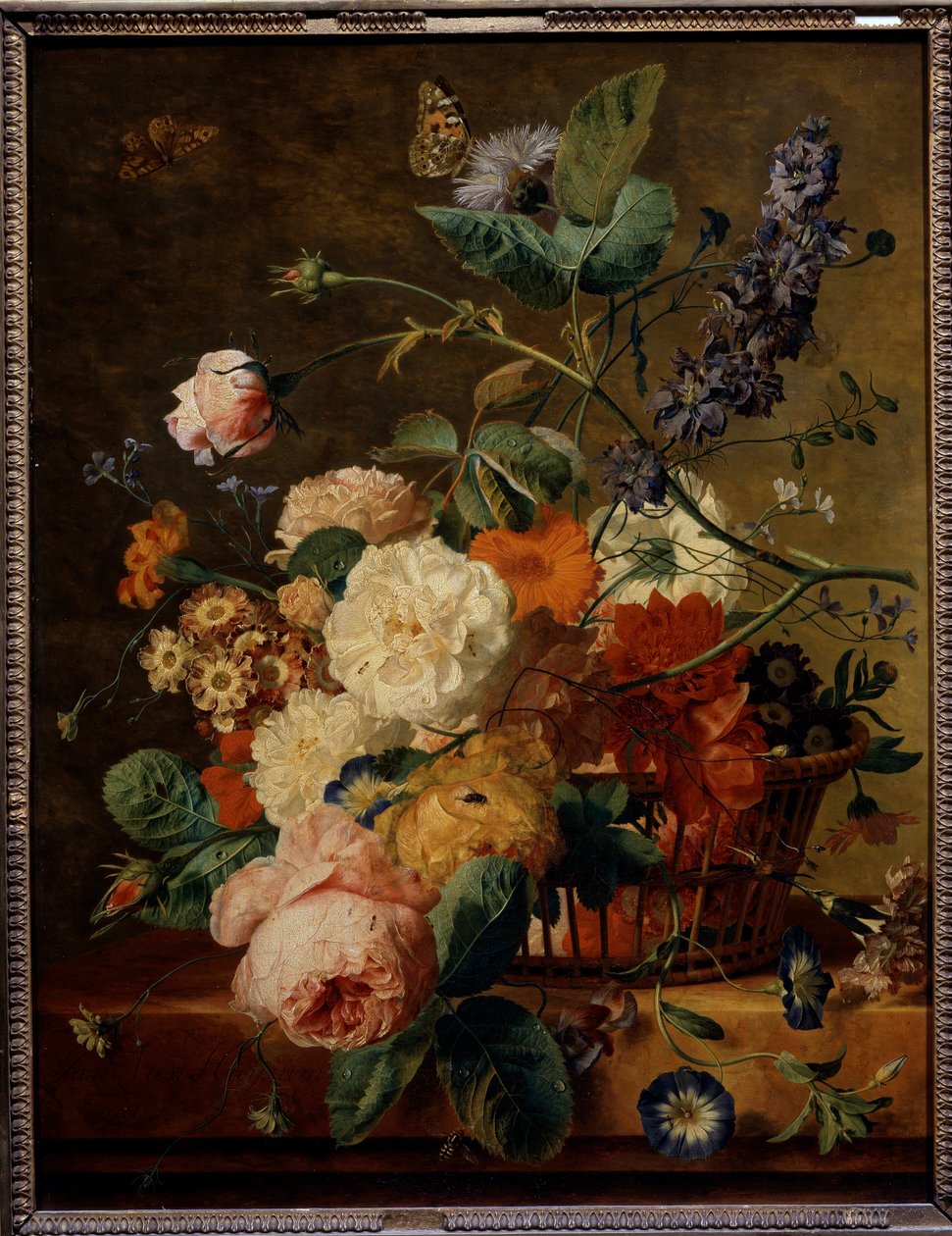 Virágkosár pillangókkal. Jan Van Huysum festménye (1682-1749) Ec. Hol. alkotó: Jan van Huysum