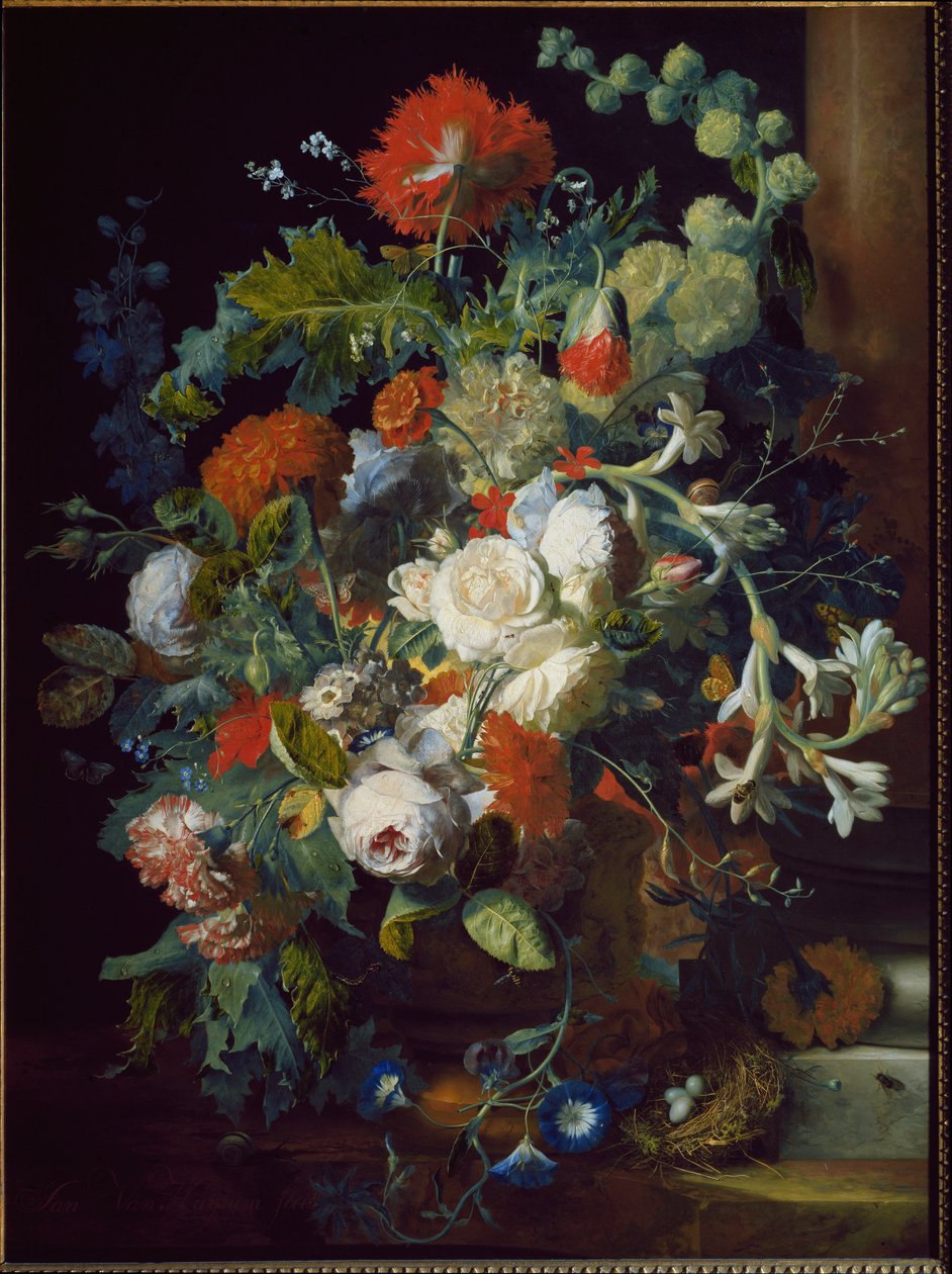 Csendélet. Virágkosár. (olajfestmény alkotó: Jan van Huysum