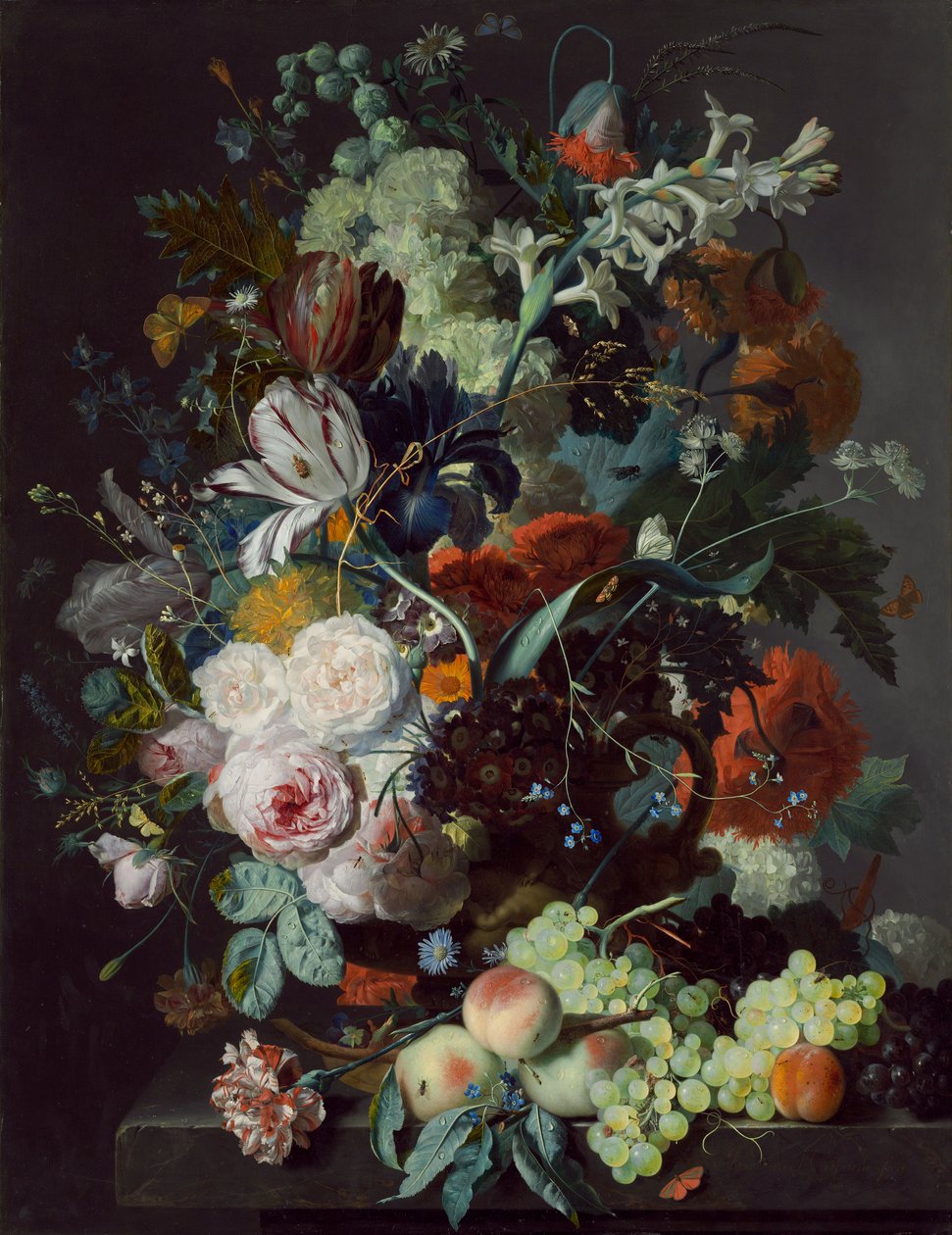 Csendélet virágokkal és gyümölccsel, 1715 körül alkotó: Jan van Huysum
