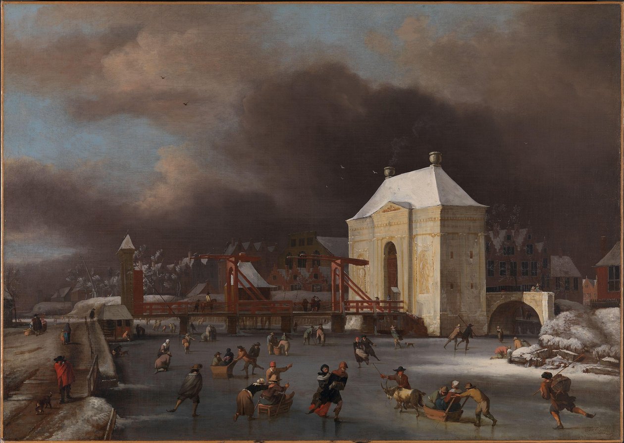 Kilátás az amszterdami Heiligewegspoortra, 1660-80 körül (olaj, vászon) alkotó: Jan van III Kessel