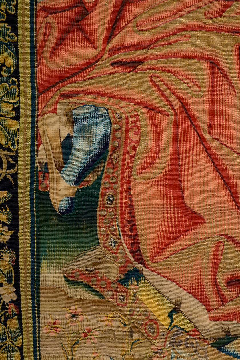 Flamand gobelin. Patrimonio Nacional (Despedida de Cristo/Despedida de Cristo/Krisztus elbúcsúzik édesanyjától). sorozat: El Dosel de Carlos V/V. Károly mennyországa. alkotó: Jan van II Coninxloo