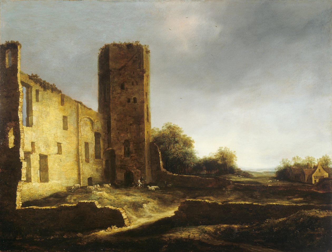Egmond aan den Hoef várának romjai Alkmaar közelében alkotó: Jan van Kessel