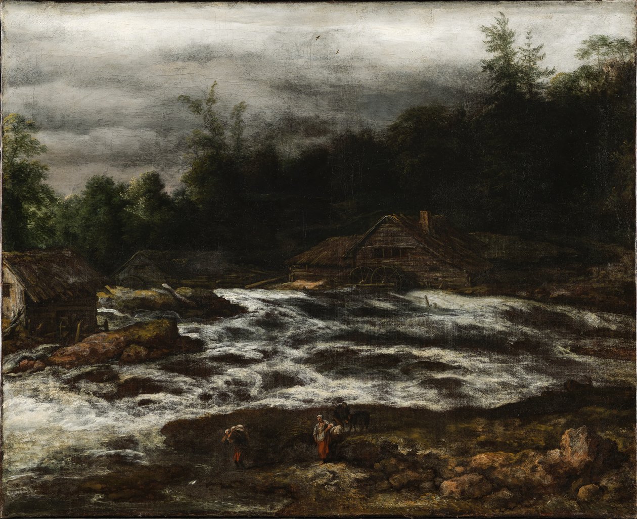 Hegyi táj vízeséssel alkotó: Jan van Kessel d.Æ.