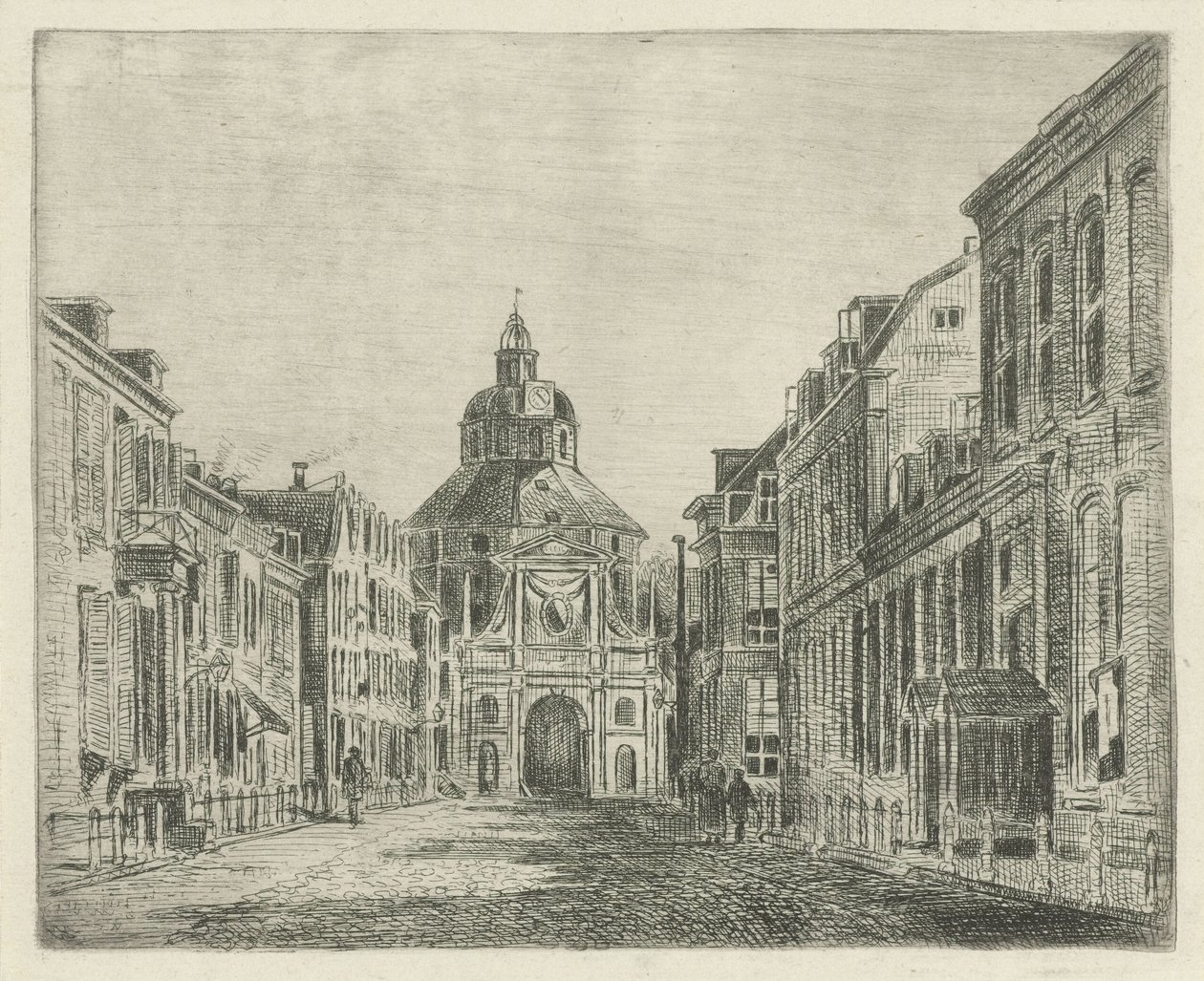 Kilátás a Wittevrouwenpoortra Utrechtben alkotó: Jan van Lokhorst