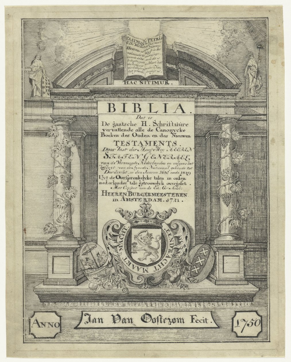 Biblia címlapja 1721-ből alkotó: Jan van Oosterom