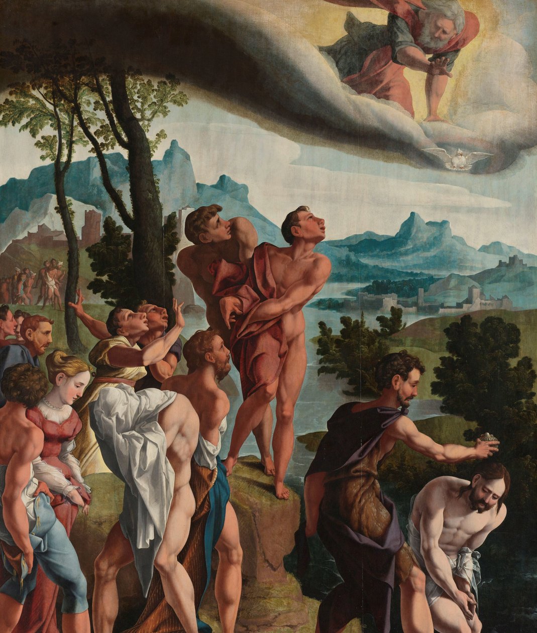 Krisztus keresztsége alkotó: Jan van Scorel (workshop of)