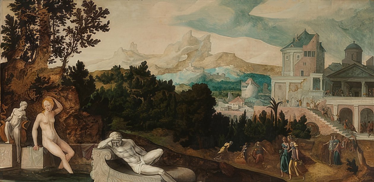 Táj Batsabával. 1540-45 körül alkotó: Jan van Scorel