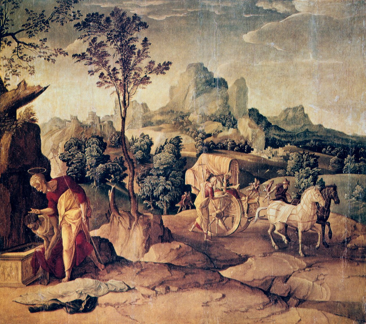 Fülöp apostol az eunuchot megkeresztelve, XVI. alkotó: Jan van Scorel